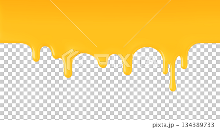 Dripping cheese illustration, realistic 134389733