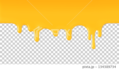 Dripping cheese illustration realistic 134389734