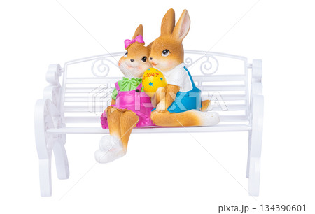 Easter bunnies isolated Easter bunnies isolated 134390601