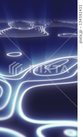 Abstract glowing blue topographic lines forming fluid contours on a dark background, symbolizing digital mapping and energy flow Abstract glowing blue topographic lines forming fluid contours on a dark background, symbolizing digital mapping and energy flow 134391431