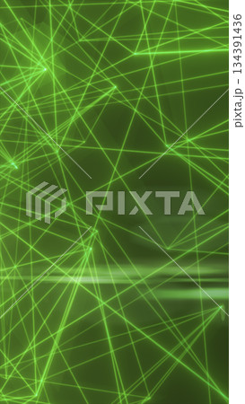 Abstract background of intersecting glowing green laser beams forming a futuristic geometric grid Abstract background of intersecting glowing green laser beams forming a futuristic geometric grid 134391436