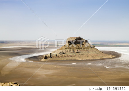 Mangystau region landscape, Karyn Zharyk depression, Kazakhstan 134391532