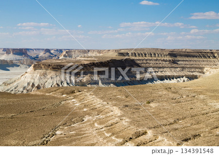 Bozzhira valley aerial view, Mangystau region, Kazakhstan Bozzhira valley aerial view, Mangystau region, Kazakhstan 134391548