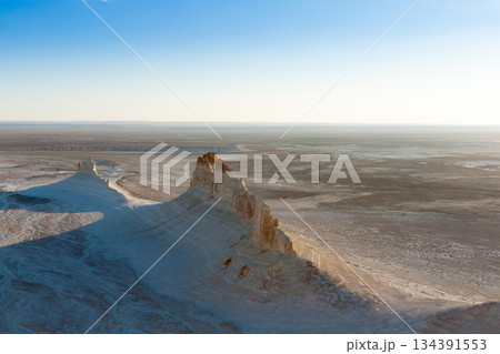 Beautiful Mangystau landscape, Kazakhstan. Ak Orpa pinnacles view, Bozzhira valley 134391553