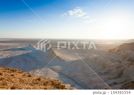 Beautiful Mangystau landscape, Kazakhstan. Ak Orpa pinnacles view, Bozzhira valley 134391554