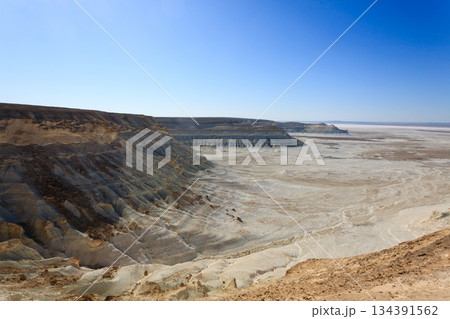 Beautiful Mangystau landscape, Kazakhstan. Bozzhira valley aerial view 134391562