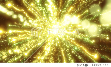 Abstract yellow energy fireworks particle salute magical bright glowing futuristic hi-tech with blur effect and bokeh background Abstract yellow energy fireworks particle salute magical bright glowing futuristic hi-tech with blur effect and bokeh background 134391637