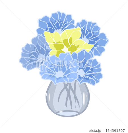 Bouquet of flowers in a vase vector illustration Bouquet of flowers in a vase vector illustration 134391807
