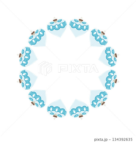 Christmas tree decorations. Round frame. Template for your creativity Christmas tree decorations. Round frame. Template for your creativity 134392635