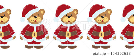 Christmas flat seamless border. New Year illustration 134392638