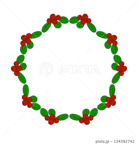 Christmas tree decorations. Round frame. Template for your creativity Christmas tree decorations. Round frame. Template for your creativity 134392742