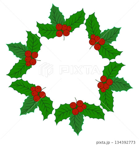 Christmas tree decorations. Round frame. Template for your creativity Christmas tree decorations. Round frame. Template for your creativity 134392773