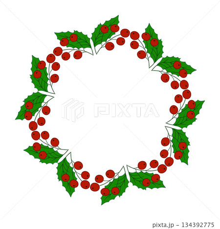 Christmas tree decorations. Round frame. Template for your creativity Christmas tree decorations. Round frame. Template for your creativity 134392775