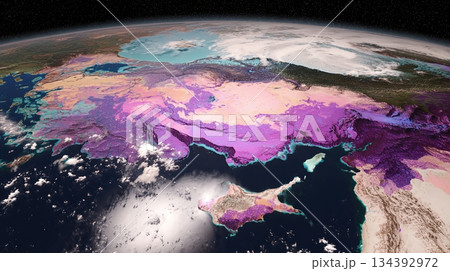 Abstract Map of a Colorful Region Highlighting Topography and Natural Features Abstract Map of a Colorful Region Highlighting Topography and Natural Features 134392972