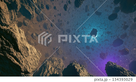 Floating Asteroid Field Displays a Stunning Cosmic Backdrop With Vibrant Colors and Space Features Floating Asteroid Field Displays a Stunning Cosmic Backdrop With Vibrant Colors and Space Features 134393029