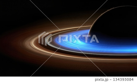 Vivid View of Cosmic Rings Around a Planet Captured From Above in Clear Detail 134393084
