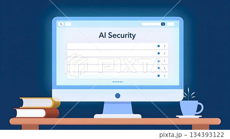 Digital Illustration of a Computer Screen Displaying AI Security Settings in a Cozy Workspace Digital Illustration of a Computer Screen Displaying AI Security Settings in a Cozy Workspace 134393122