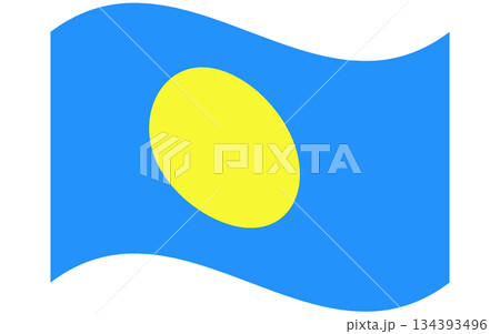 Waving flag of Palau isolated. Waving flag of Palau isolated. 134393496