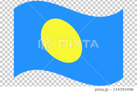 Waving flag of Palau isolated. 134393496