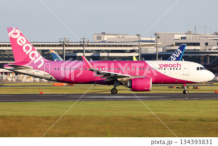 ピーチJA208P 成田空港タキシング ピーチJA208P 成田空港タキシング 134393831