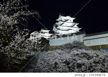 姫路城 春のライトアップ 姫路城 春のライトアップ 134394674