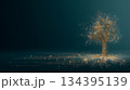 コピースペースのあるデジタルツリー　AIネットワークと回路の背景素材 134395139