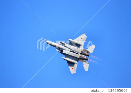 アフターバナー全開で『百里基地』の上空を機動飛行するF-15J アフターバナー全開で『百里基地』の上空を機動飛行するF-15J 134395695