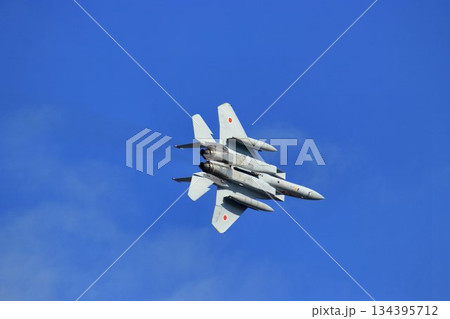 アフターバナー全開で『百里基地』の上空を機動飛行するF-15J 134395712