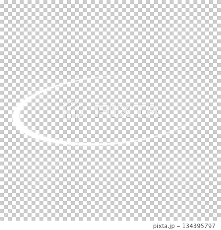 White shining curved ring on a transparent background White shining curved ring on a transparent background 134395797