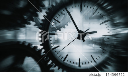時間の流れと機構の連動、緊張感のあるモノトーン表現 134396722