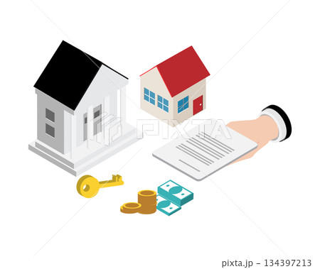 Real Estate Transaction and Mortgage of house loan with bank 134397213