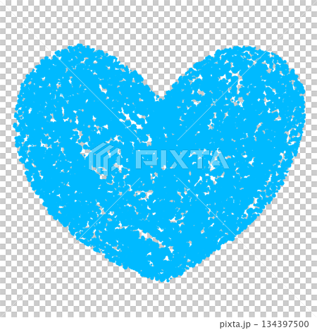 Crayon material hand-drawn heart illustration 134397500