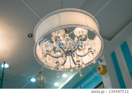 elegant white crystal chandelier with modern luxury design 134397512