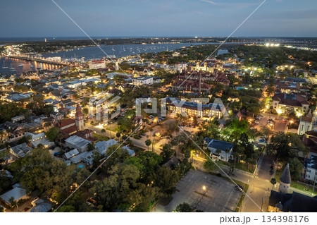St Augustine, Florida at sunset. Old historical city in USA. American travel destination St Augustine, Florida at sunset. Old historical city in USA. American travel destination 134398176