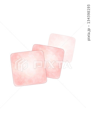 水彩風イラスト　複数の四角形装飾　淡色デザイン素材 134398193