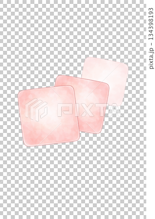 水彩風イラスト　複数の四角形装飾　淡色デザイン素材 134398193