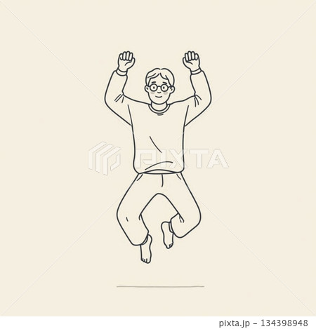 歩く男性のイラスト 134398948