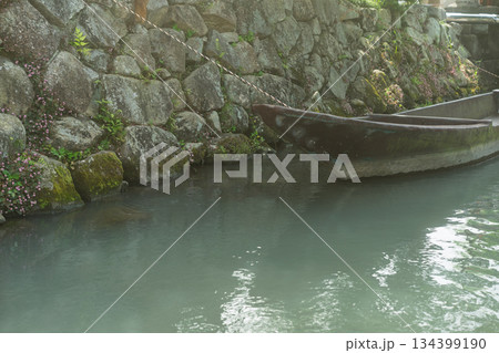 琵琶湖東平野に残る日本遺産である伊庭水郷集落を撮影 134399190