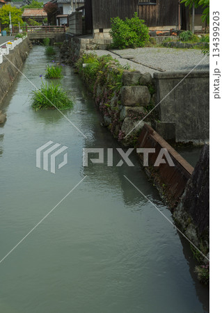 琵琶湖東平野に残る日本遺産である伊庭水郷集落を撮影 134399203