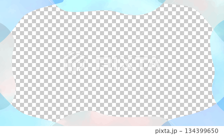 Watercolor-style cool frame with soft shapes Watercolor-style cool frame with soft shapes 134399650