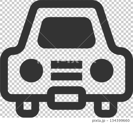 Travel car icon (simple, line drawing, monochrome) 134399660