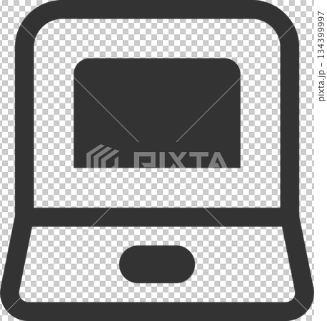 電腦筆記型電腦圖示（簡潔線條畫，單色） 134399997