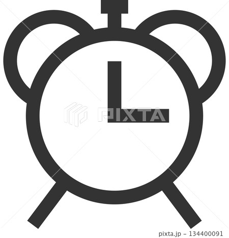 目覚まし時計 時計 時間 アイコン(シンプル・線画・モノクロ) 目覚まし時計 時計 時間 アイコン(シンプル・線画・モノクロ) 134400091