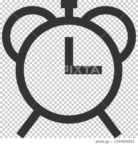 鬧鐘、時鐘、時間圖示（簡約線條畫，單色） 134400091