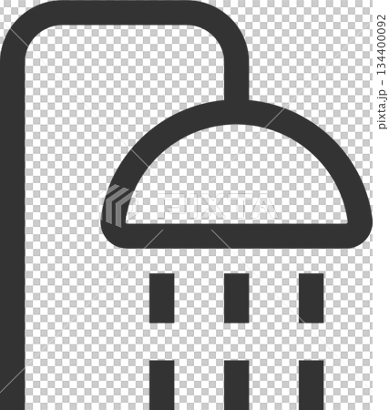 Bath shower icon (simple, line drawing, monochrome) 134400092
