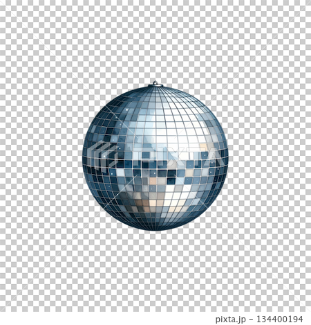 Watercolor disco ball on white background Watercolor disco ball on white background 134400194