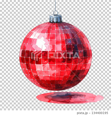 Watercolor disco ball on white background Watercolor disco ball on white background 134400195