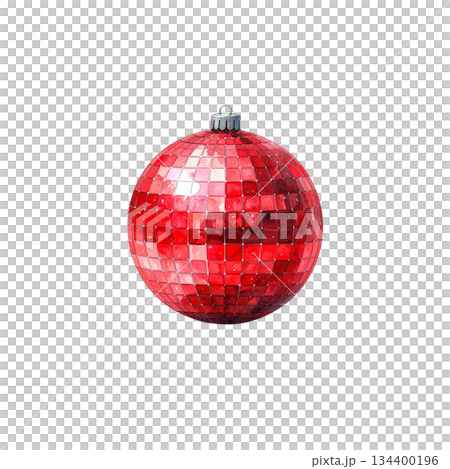 Watercolor disco ball on white background 134400196