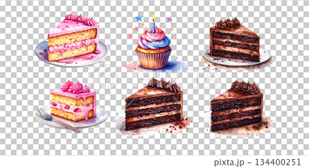 Celebrate your birthday party with cake, candles, balloons and gifts. Fun illustrations. Celebrate your birthday party with cake, candles, balloons and gifts. Fun illustrations. 134400251