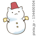 かわいい猫の形のゆきだるま 134400304